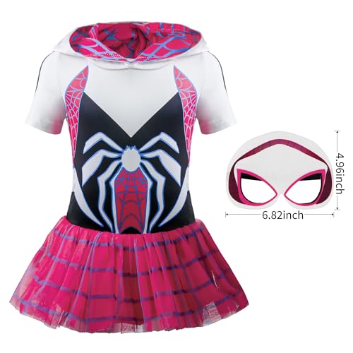 ACCOIEDE Girls Tulle Costume Dress - Perfect for Halloween Cosplay Hero Suit & Toddler Theme Parties (Black, 4-5 Years)