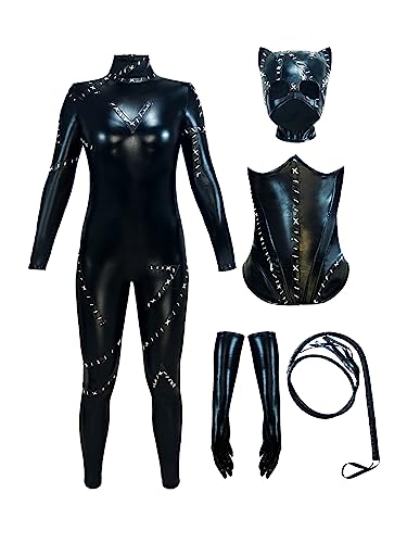 Nodkim Black Catsuit Fullbody Costume For Women Spandex Halloween Cosplay-Medium