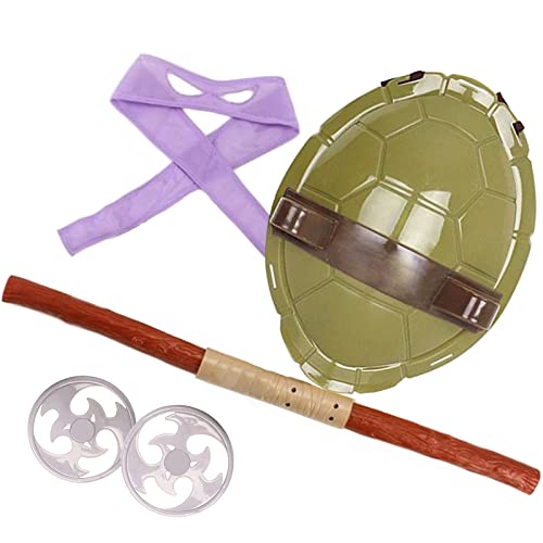 Turtle Shell for Kids Cosplay Halloween Cartoon Costume Party, Backpack Dress Up Props Plastic Turtle Shell, Super Hero Cosplay Costume for Kids Birthday Party (Purple)