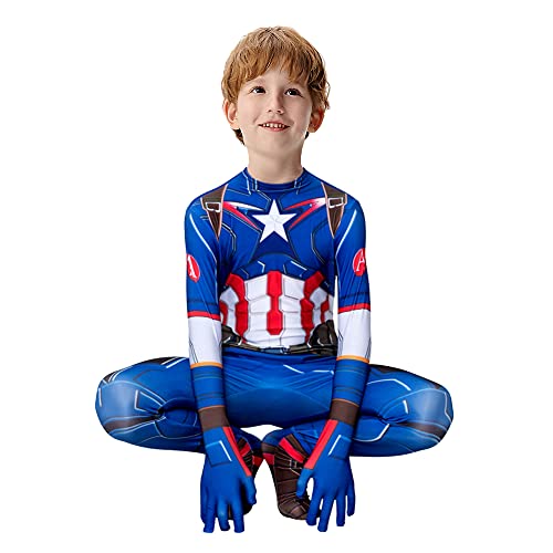 JINGFENG Super hero cosplay costume for boys Halloween Christmas Birthday gift (M, JF-XMD)