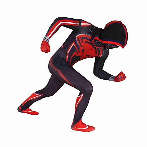 Lahnimm 2023 Super Hero Halloween Cosplay Costume Spandex Jumpsuit Adult Kids (Kids-XL, Redblack)