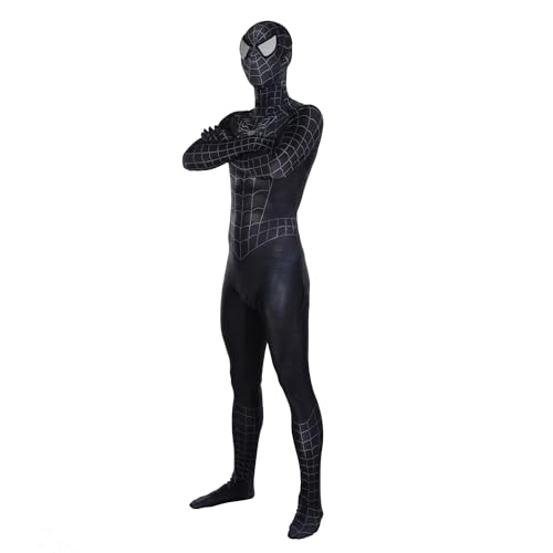 COGUCI Black Cosplay Costume Halloween Costume Breathable Spandex Material Suit for Adult/Kids (Adult- L)