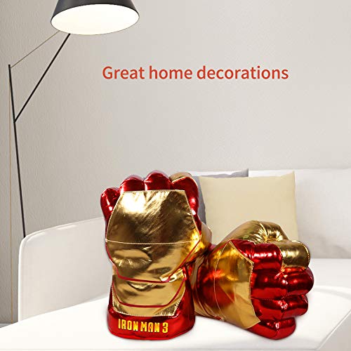 illuOKey Iron Hero Fists for Kids, XIANGQUANWANG Iron Hero Gloves, Premium Quality 3D PP Polyester Microfiber Filling Superhero Gloves, Ideal for Cosplay, Halloween, Costumes, Party, Birthday Gift