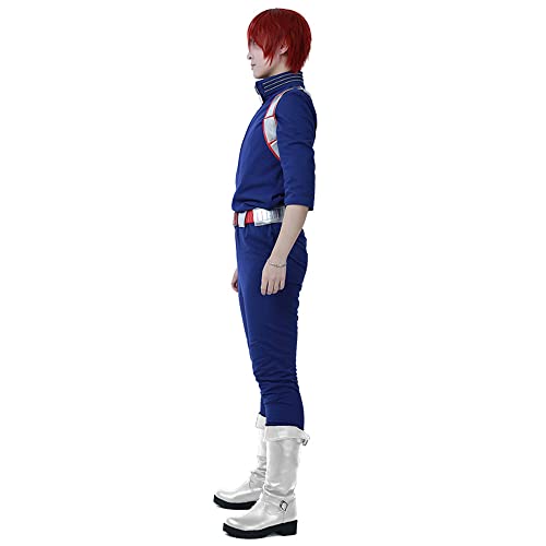 Miccostumes Men's Shoto Todoroki Cosplay Costume Uniform, Blue, X-Large
