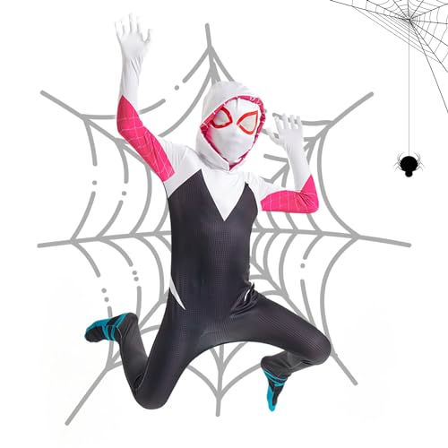 Vicpude Kids Boys Girls Superhero Costume Ghost Cosplay Jumpsuit Bodysuit Black Set Halloween