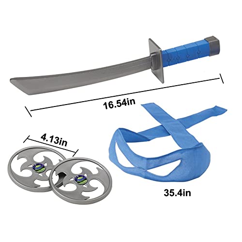 Aexfuma Turtle Shell for Kids Cosplay Halloween Cartoon Ninja Costume Party, Super Hero Cosplay Costume (Blue)