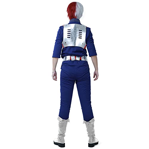 Miccostumes Men's Shoto Todoroki Cosplay Costume Uniform, Blue, X-Large