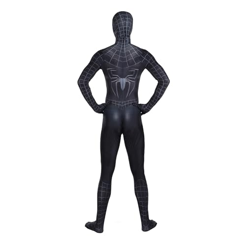 COGUCI Black Cosplay Costume Halloween Costume Breathable Spandex Material Suit for Adult/Kids (Adult- L)