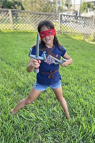 Geamiki Super Hero Cosplay Costume with Weapons Birthday Party Favors for Kids Red