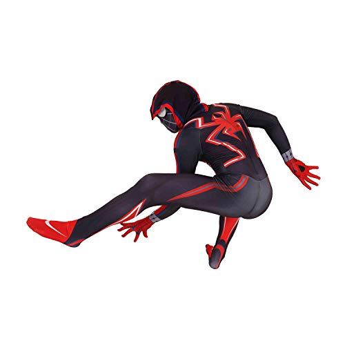 Lahnimm 2023 Super Hero Halloween Cosplay Costume Spandex Jumpsuit Adult Kids (Kids-XL, Redblack)