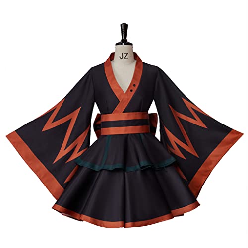 RocailleCos Anime My Hero Katsuki Kimono Cosplay Costume Women's Lolita Maid Dress Kimono Halloween Outfits (XS, Bakugou Katsuki)