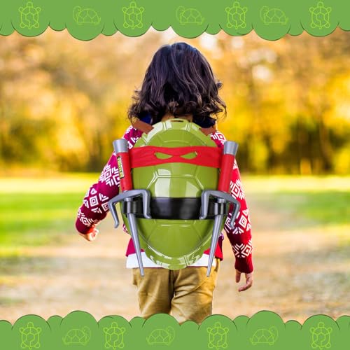 Crasoldiers Turtle Shell Cosplay Costume for Kids, Super Hero Turtle Shell Costume with Weapon & Eyepatch, Halloween Anime Role Cosplay Decoration Birthday Party Gift for Boys and Girls