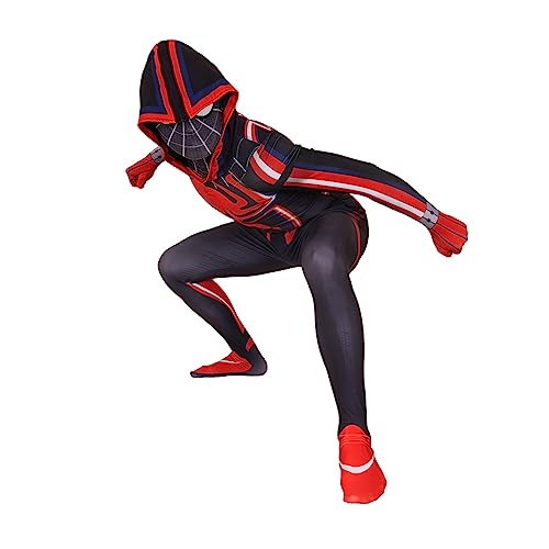 NAWAKOL Superhero Cosplay Costumes for Kid Halloween Bodysuits Unisex Spandex Costume (Redblack,5T)…