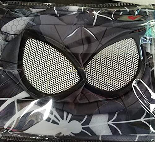 Dafatpig Women Spider Pattern Bodysuit Halloween Superhero Girl Cosplay Costume Catsuit Stretch Jumpsuit Faux Leather Romper (2XL, Black)