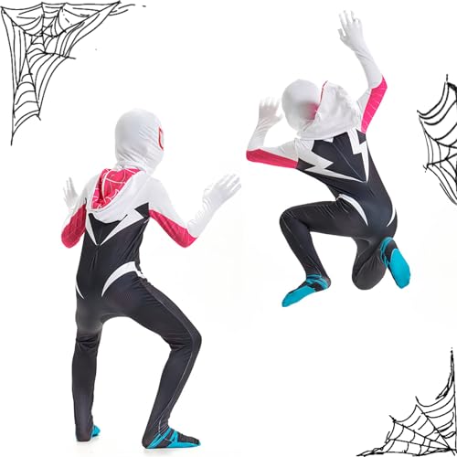 Vicpude Kids Boys Girls Superhero Costume Ghost Cosplay Jumpsuit Bodysuit Black Set Halloween