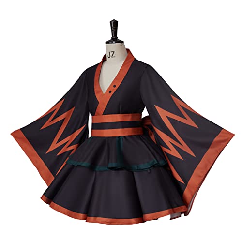RocailleCos Anime My Hero Katsuki Kimono Cosplay Costume Women's Lolita Maid Dress Kimono Halloween Outfits (XS, Bakugou Katsuki)