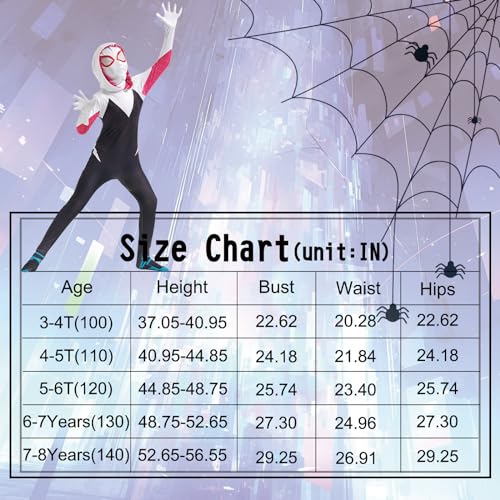 Vicpude Kids Boys Girls Superhero Costume Ghost Cosplay Jumpsuit Bodysuit Black Set Halloween