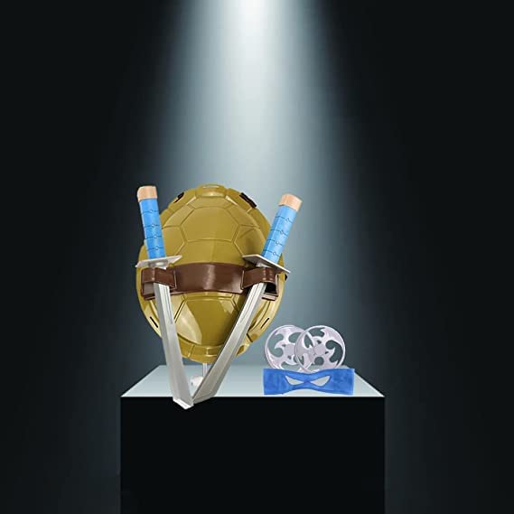 Aexfuma Turtle Shell for Kids Cosplay Halloween Cartoon Ninja Costume Party, Super Hero Cosplay Costume (Blue)