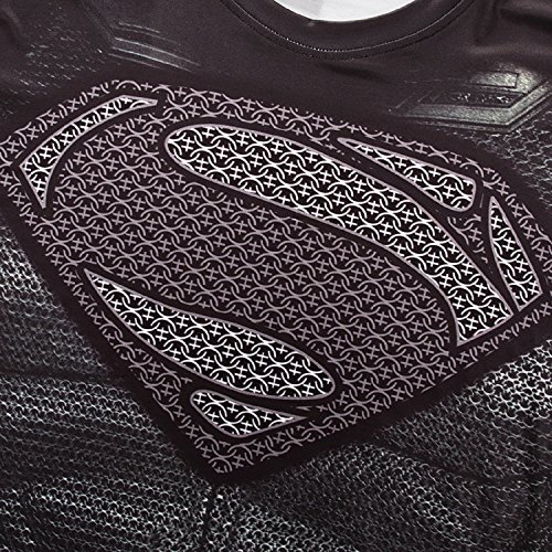Hero Cosplay t Shirt Men's Gym Shirt Sports Compression Shirt (Gray, Large)