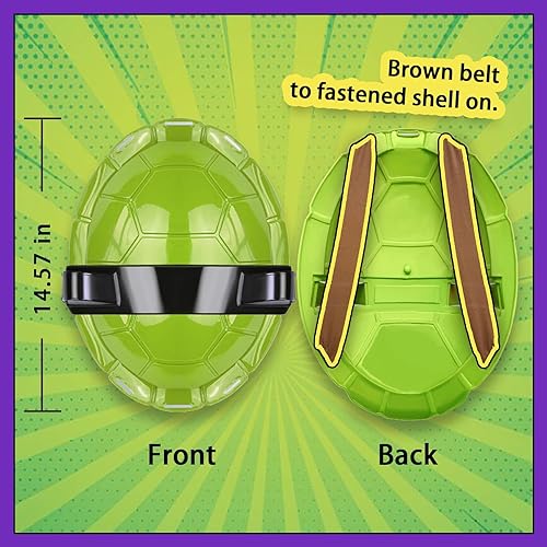 2023 New Superhero Cosplay Kids Costume Turtle Shell Ninja Costume Weapon Set (Purple)