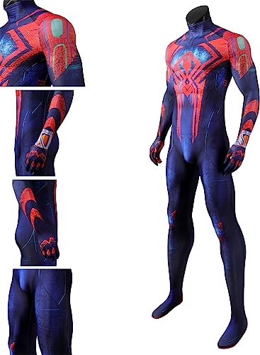 CEMTX Superhero Cosplay Zentai Halloween Costume Dress Up Bodysuit 2023 New Movie Jumpsuit, blue 160