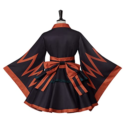 RocailleCos Anime My Hero Katsuki Kimono Cosplay Costume Women's Lolita Maid Dress Kimono Halloween Outfits (XS, Bakugou Katsuki)