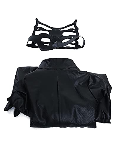 haikyuu Halloween Women Black Catsuit Zentai Suit Bodysuit Jumpsuit Onepiece Cosplay Costume with Eyepatch Adult (large)