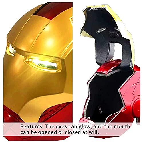Electronic Iron-man Helmet MK43 Wearable Helmet LED Light Up Iron-man Super Hero Model 1:1 Replica Christmas, Halloween, Birthday's Gift (Children's Size mask).