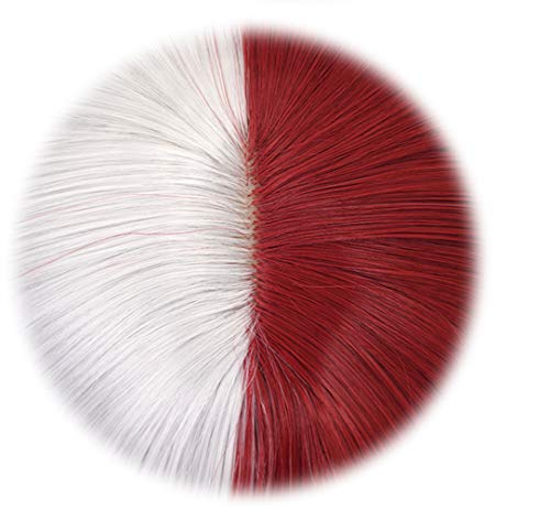 Aadesso Anime Half Red and Sliver Wigs Short for My Hero Academia Cosplay Halloween Wigs