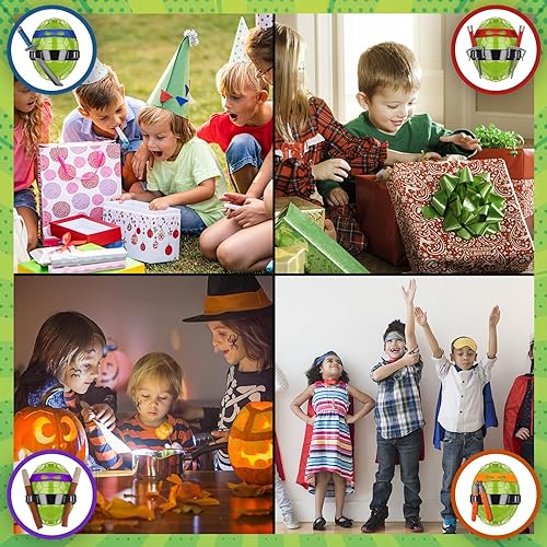 2023 New Superhero Cosplay Kids Costume Turtle Shell Ninja Costume Weapon Set (Purple)