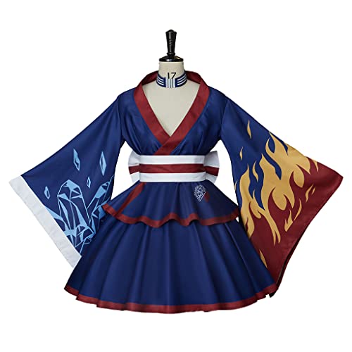 WOSHOW Anime MHA World Hero Cosplay Battle Lolita Kimono Dress Cosplay Costume Halloween Suit-XS