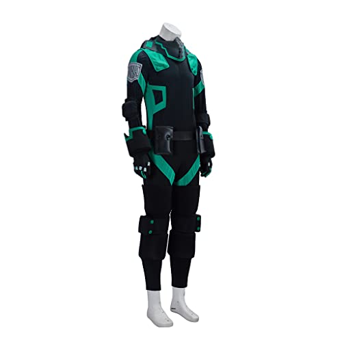 WOSHOW Anime World Heroes Mission Izuku Midoriya Deku Cosplay Costume Black Battle Suit (Male-M)