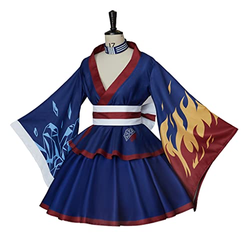 WOSHOW Anime MHA World Hero Cosplay Battle Lolita Kimono Dress Cosplay Costume Halloween Suit-XS