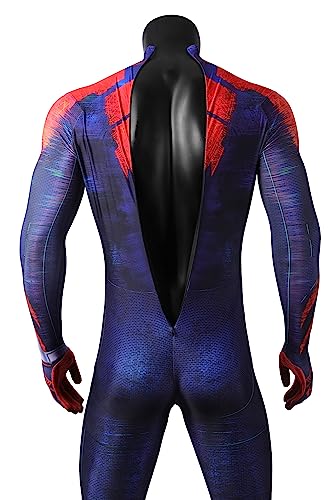 CEMTX Superhero Cosplay Zentai Halloween Costume Dress Up Bodysuit 2023 New Movie Jumpsuit, blue 160