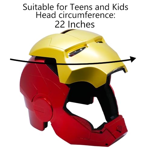 Iron-Mans Helmet Adult Electronic Mark 43 Helmet Open and Close with LED Eyes Light Up Super Hero Movie 1:1 Model Cosplay Prop for Halloween Birthday's