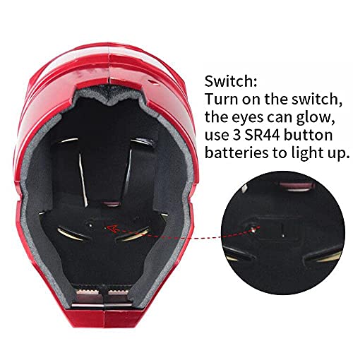 Electronic Iron-man Helmet MK43 Wearable Helmet LED Light Up Iron-man Super Hero Model 1:1 Replica Christmas, Halloween, Birthday's Gift (Children's Size mask).
