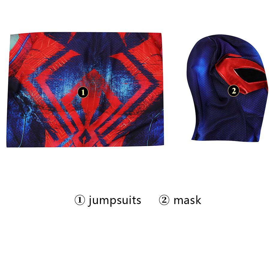 CEMTX Superhero Cosplay Zentai Halloween Costume Dress Up Bodysuit 2023 New Movie Jumpsuit, blue 160