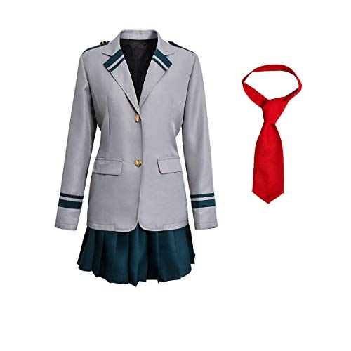PartyEver My Hero Academia Boku no Hero Cosplay Costume Women's High School Uniform Suit(Medium)