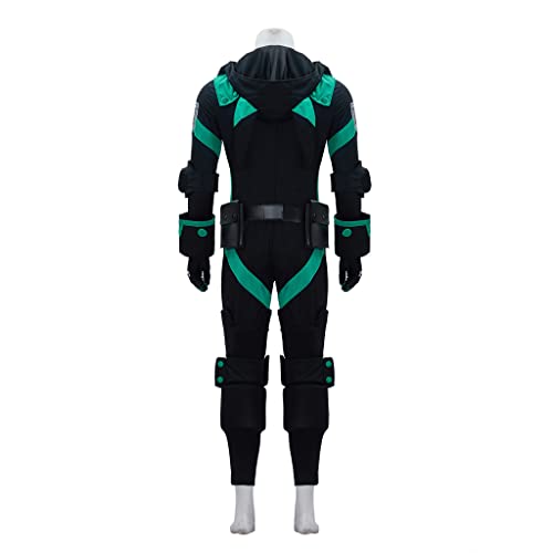 WOSHOW Anime World Heroes Mission Izuku Midoriya Deku Cosplay Costume Black Battle Suit (Male-M)