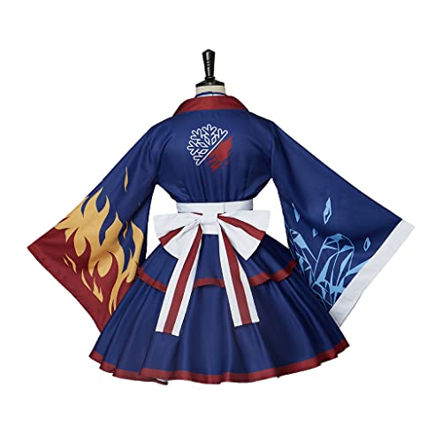 WOSHOW Anime MHA World Hero Cosplay Battle Lolita Kimono Dress Cosplay Costume Halloween Suit-XS