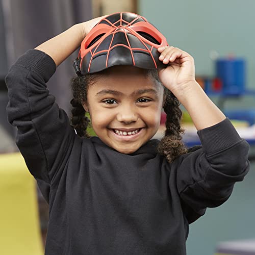 Spider-Man Marvel Across The Spider-Verse Web Action Gear, Miles Morales Costume Mask and Gauntlets, Super Hero Toys for 5 Year Old Boys and Girls and Up