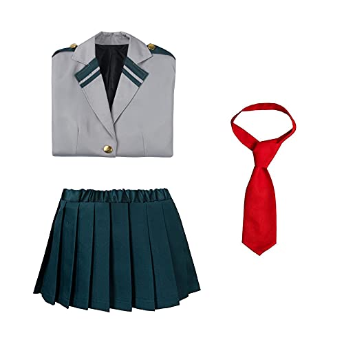 PartyEver My Hero Academia Boku no Hero Cosplay Costume Women's High School Uniform Suit(Medium)