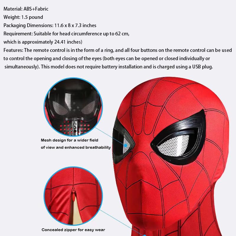 YONTYEQ Superhero Mask Halloween Masks with Faceshell and Lenses,handcraft Movie Prop Replica，Cosplay Costumes Mask (Electric)