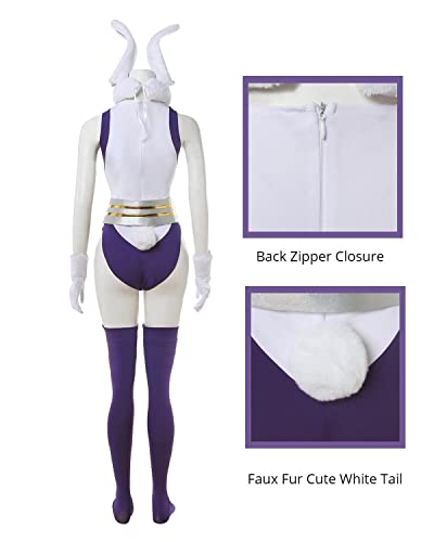 Nuoqi Miruko Cosplay MHA Rabbit Hero Mirko Cosplay Bunny Costume Bodysuit Bunny Hero Suit L/XL