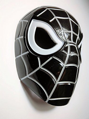 Premium Black Spiderman Mask/Venom Mask with LED Eyes that Light Up! (Batteries Included)