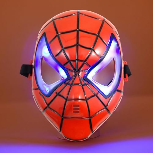 LeSeJinYu Superhero Masks for Kids Mask Glow Electronic Toy with LED Light Eyes Halloween Cosplay Costumes Mask Birthday Christmas Gift for Boys Girls Adult