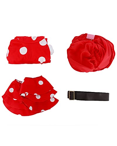 miccostumes Women's Anime Hero Cosplay Costume Red Mushroom Turtleneck Dress Outfit with Hat (Red, X-Large)