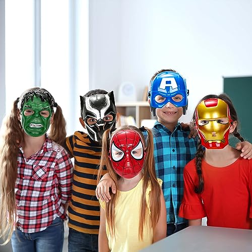 Bofootts 5PCS Hero Mask for Kids, Hero Costumes Birthday Party Masks, Hero Toys Gifts for Halloween Cosplay Parties