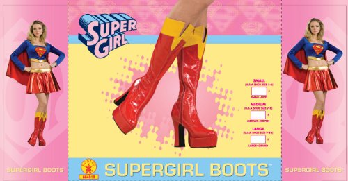 Secret Wishes Supergirl Officially Licensed Boots, Red, Large