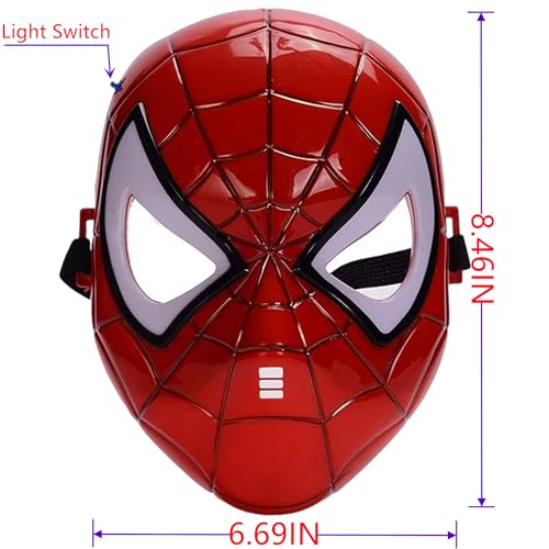 LeSeJinYu Superhero Masks for Kids Mask Glow Electronic Toy with LED Light Eyes Halloween Cosplay Costumes Mask Birthday Christmas Gift for Boys Girls Adult